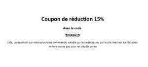 coupon de réduction zinaya